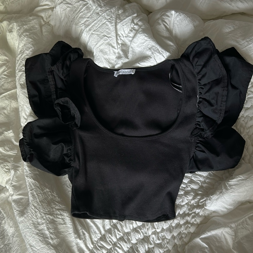 Zara flutter sleeve top